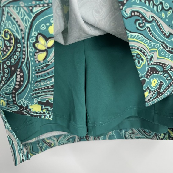 Lady Hagen Skort Womens 4 Green‎ Paisley Stretch Tennis Pickleball Golf Athletic - Picture 3 of 8